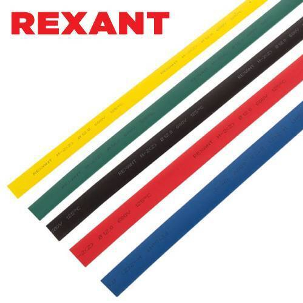 12,0/6,0 мм 1м термоусадка набор (5 Цветов) Rexant/29-0162