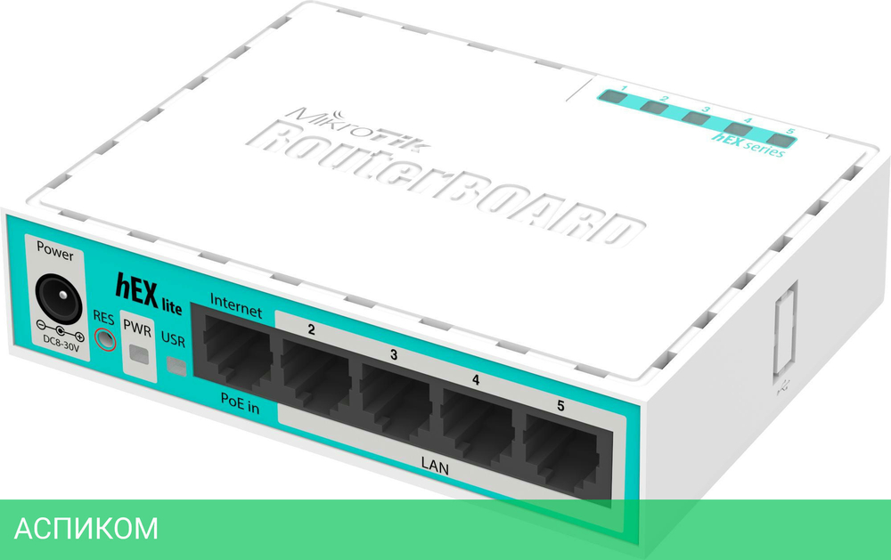 DSL-маршрутизатор Mikrotik Hex Lite RB750r2