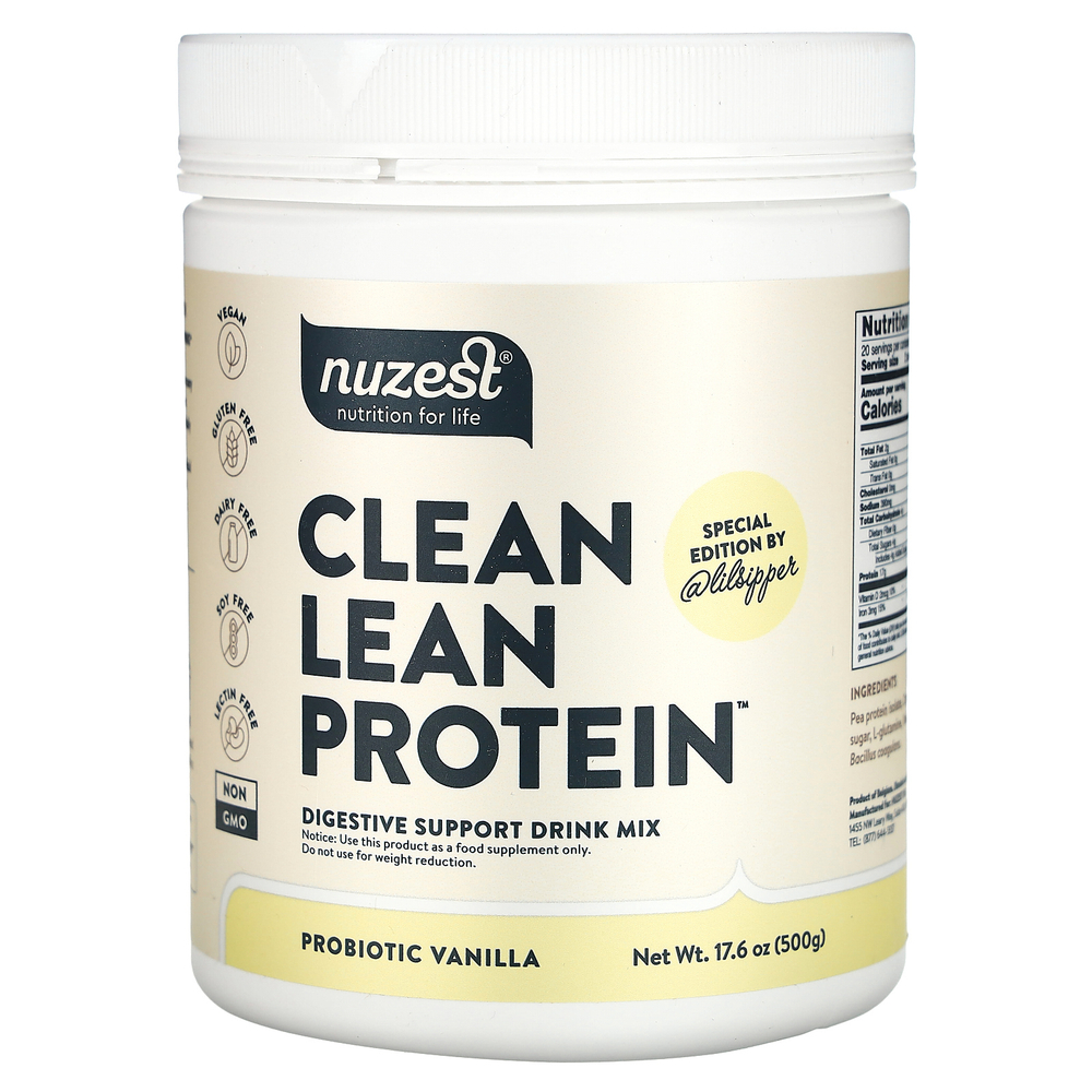 Nuzest, Clean Lean Protein, смесь для приготовления напитка, с пробиотиком и ванилью, 500 г (17,6 унции)