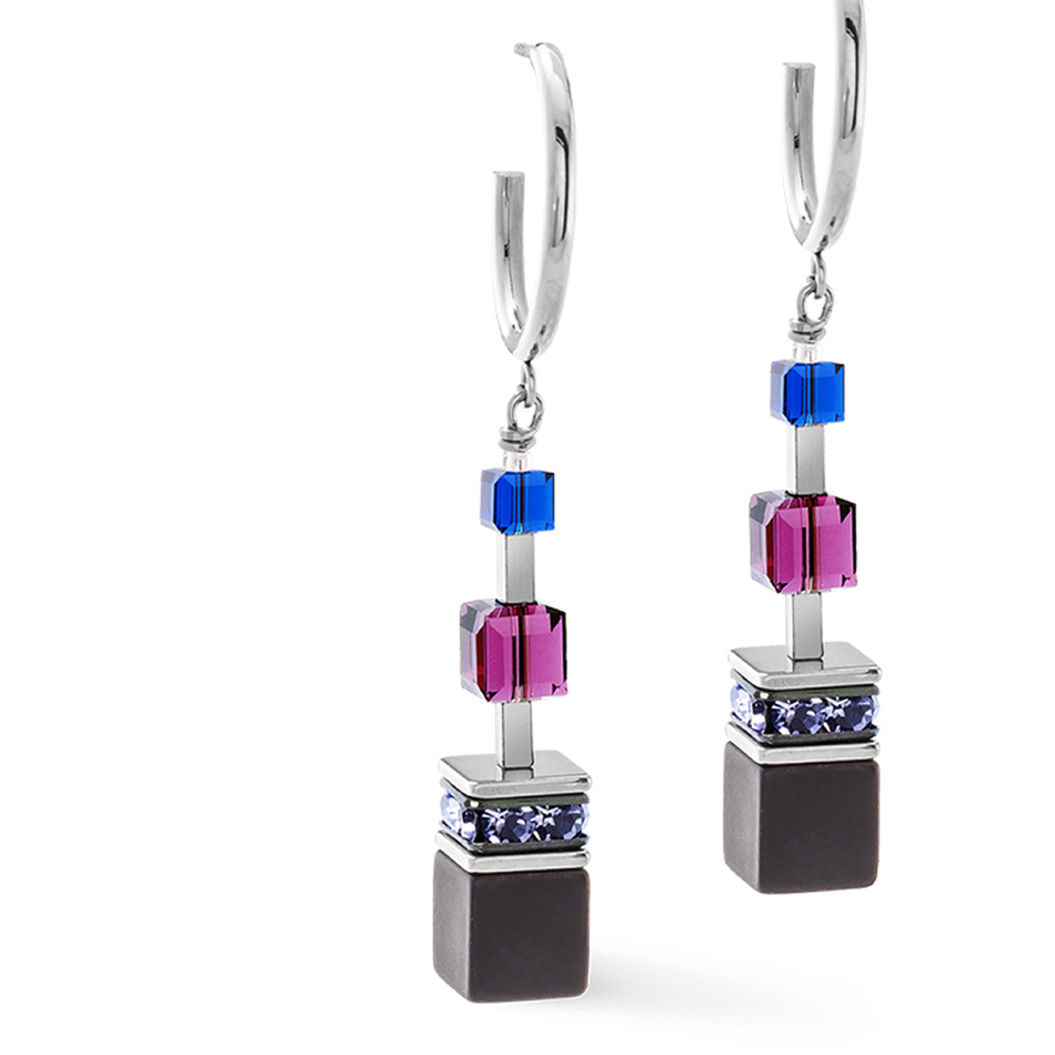 Серьги Coeur de Lion Blue-Purple 3039/21-0708