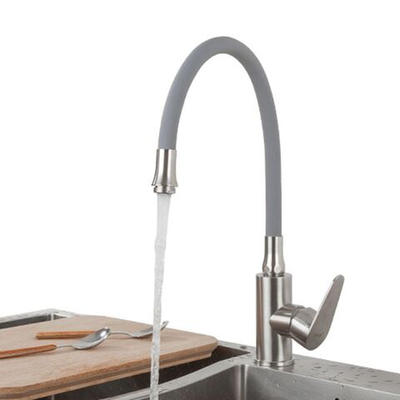 Смеситель для кухни, Frap, гибк излив, с картриджем, нерж, F4448