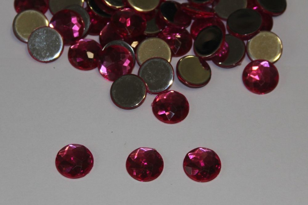 Стразы круглые, граненные, 12 мм, цвет № 02 розовый (1 уп = 100 шт)
