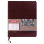 Дневник 1-11 класс 48 л., обложка кожзам (гибкая), термотиснение, BRAUBERG "ORIGINAL", коричневый,105445