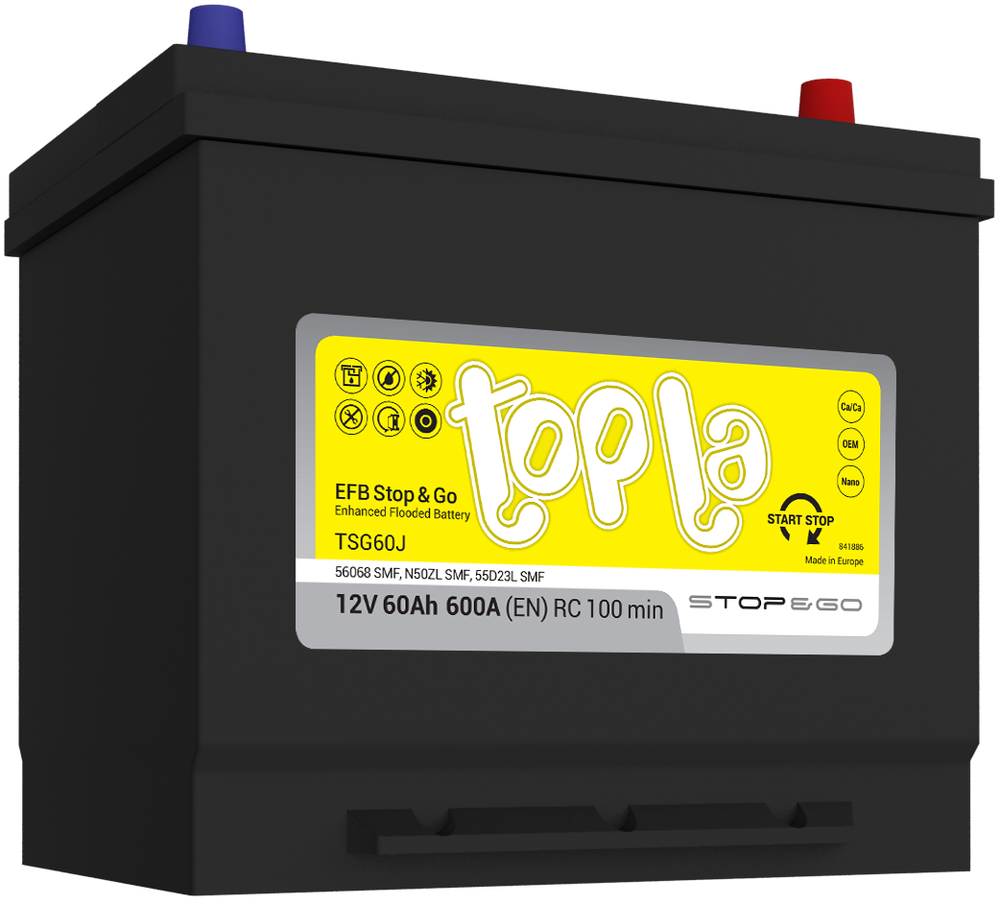 Topla EFB Stop&amp;Go Asia 6CT- 60 ( 65D23 ) аккумулятор