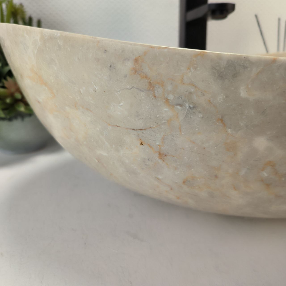 Раковина из мрамора Oval Cream OM-62837 55*37*19 100