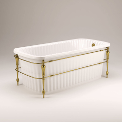 Ванна Migliore Olivia console 24378 174x80cm.  бронза/белая акриловая отдельно стоящая