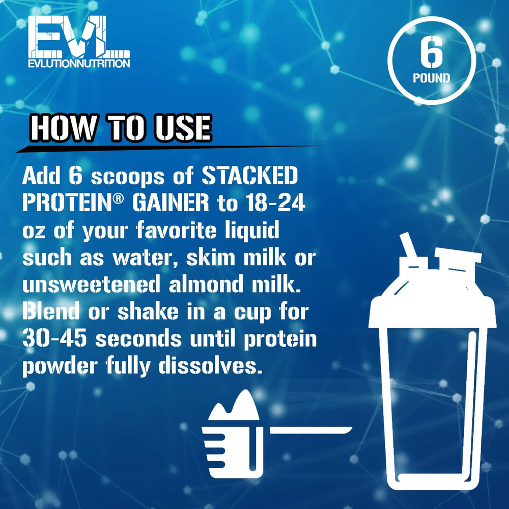 EVLution Nutrition, Stacked Protein Gainer, шоколад двойной насыщенности, 2,72 кг (6 фунтов)