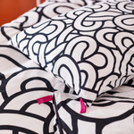 Комплект постельного белья IKEA SOTRONN (СОТРЕНН), Двуспальный, Черно-белый, 240x220, 50х80 см