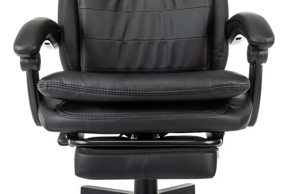 Кресло руководителя Бюрократ T-9950MSG-F черный эко.кожа крестов. пластик подст.для ног