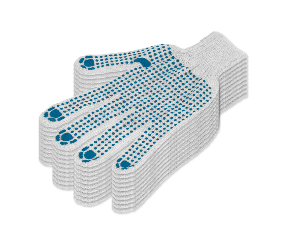 Перчатки х/б, ПВХ покрытие, "Точка", 1 пара, 7 класс Россия 67718