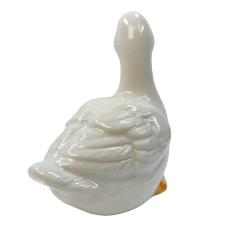 Фигурка Гусь белый цветная гжель