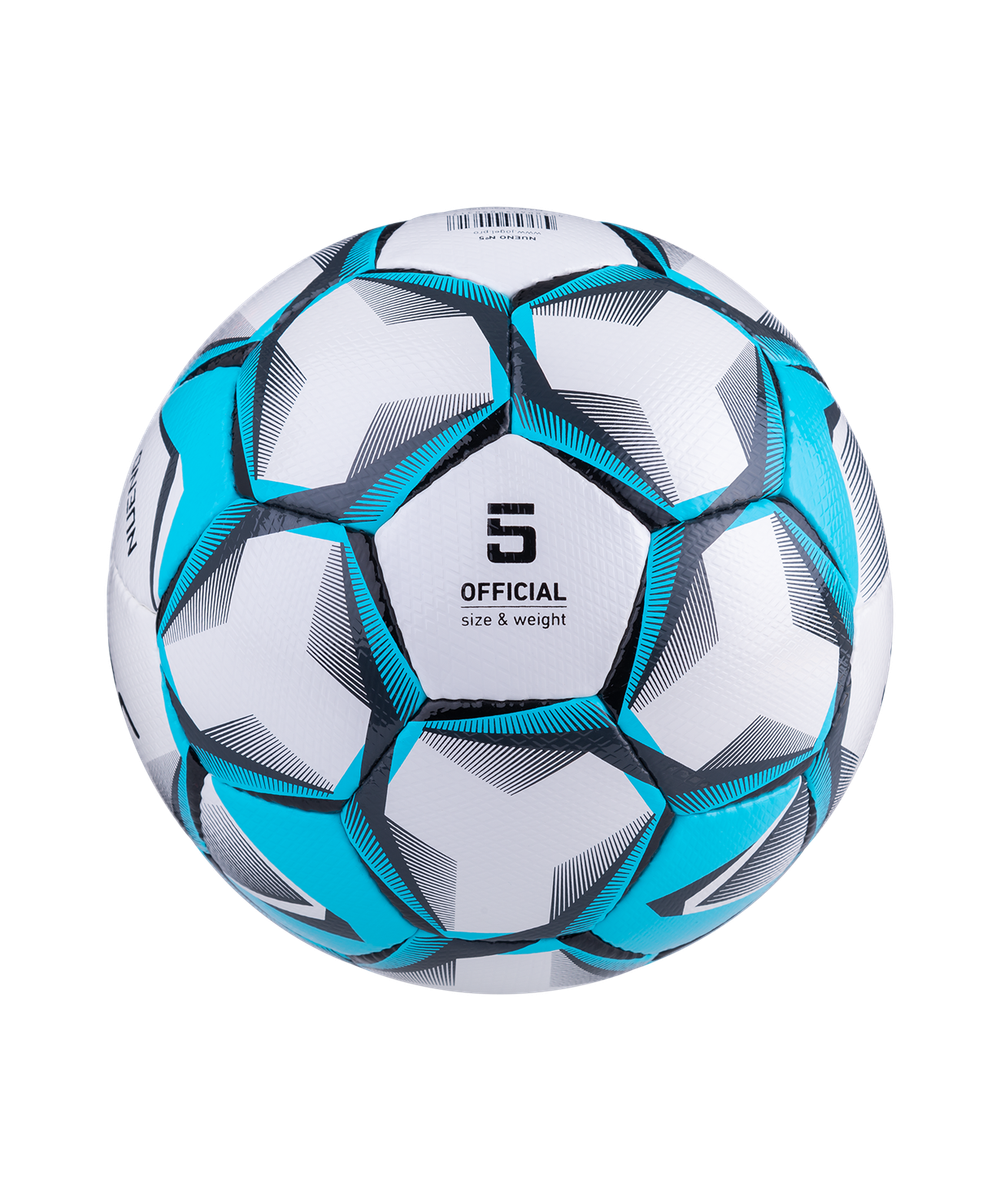 Мяч футбольный Nueno №5, белый/голубой/черный