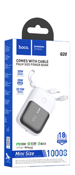 Внешний аккумулятор Hoco Q20 Fountain 10000mAh Type-C/кабель Lightning + Type-C (белый)