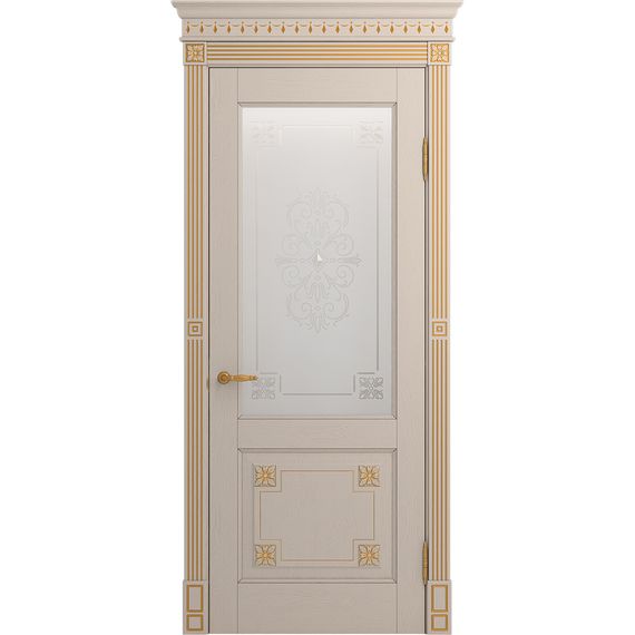 Межкомнатная дверь массив дуба Viporte Флоренция Декор прованс остеклённая