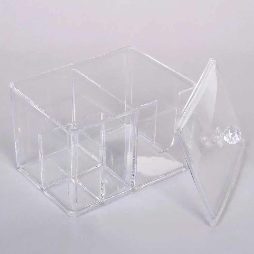 Диспенсер для ватных дисков и палочек»ФАНТЭНЕГРО», прозрачный, 15*11*12,7см