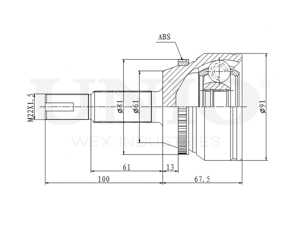 ШРУС внешний UNIO CVJ-20251