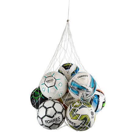 Сетка на 10-12 мячей, FS-№10, 2 мм ПП, ячейка 10см, различные цвета