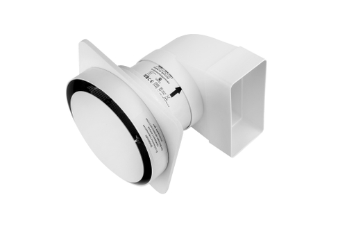 Решетка скрытого монтажа для натяжного потолка SECRET d150мм с вентилятором на шарикоподшипнике d100мм с выходом на трубу 60х120мм