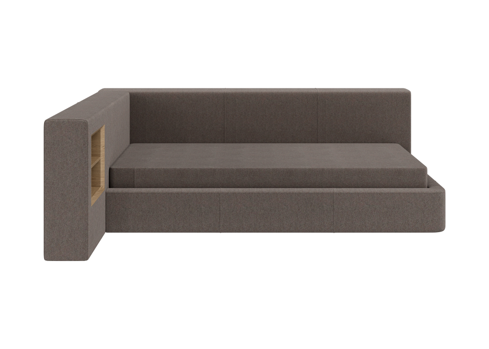 Диван-кровать Cube c нишей M (капучино, твид)