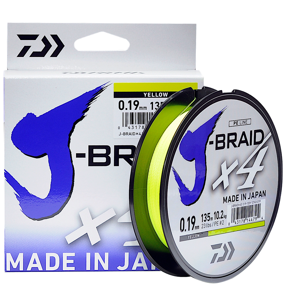 Шнур Daiwa J-Braid X4 270м 0.25мм 14.4кг Yellow 1шт 32lb 12740-125 / 0061152