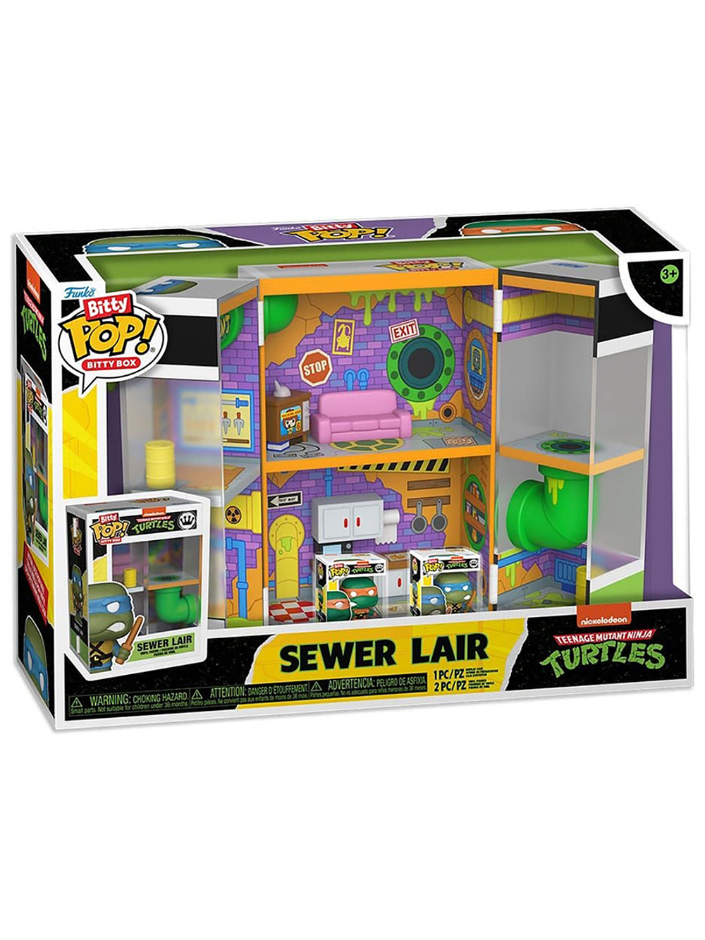 Набор Funko Bitty POP! Bitty Box TMNT Sewer Lair +2 Bitty POP! Michelangelo+Leonardo 85537