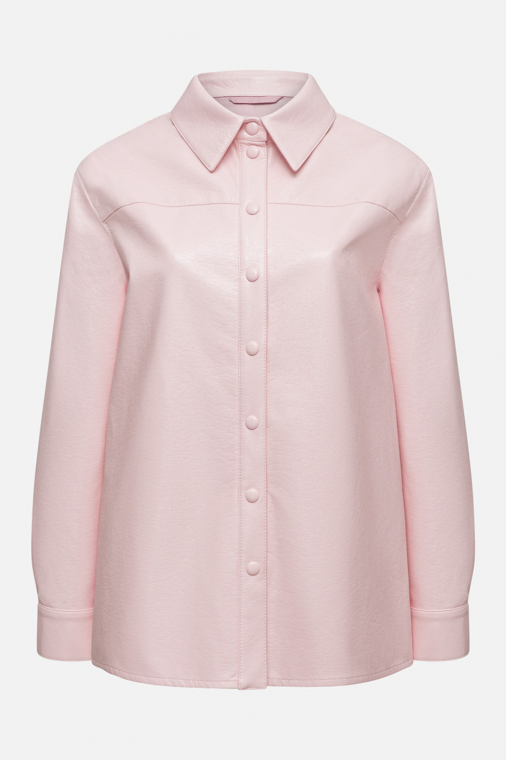 Рубашка из розовой экокожи