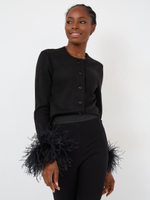 Кардиган короткий с перьями