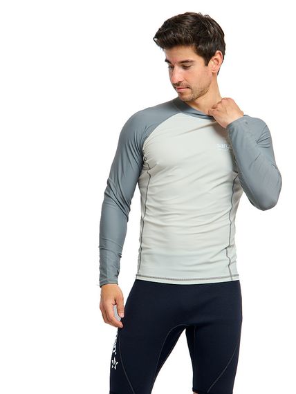 Футболка рашгард лонгслив Sargan Агидель UPF 50+ мужская серая