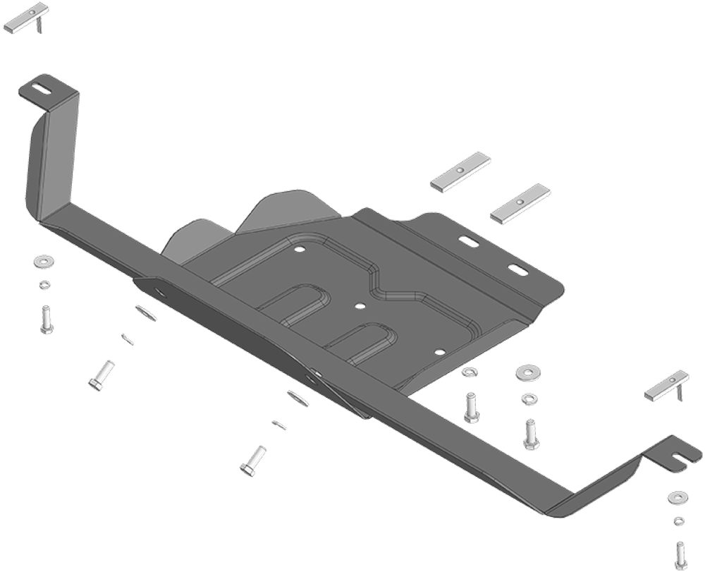 Защита раздаточной коробки, 2 мм, Сталь. для Foton Tunland G7 2024-н.в., Motodor.77506