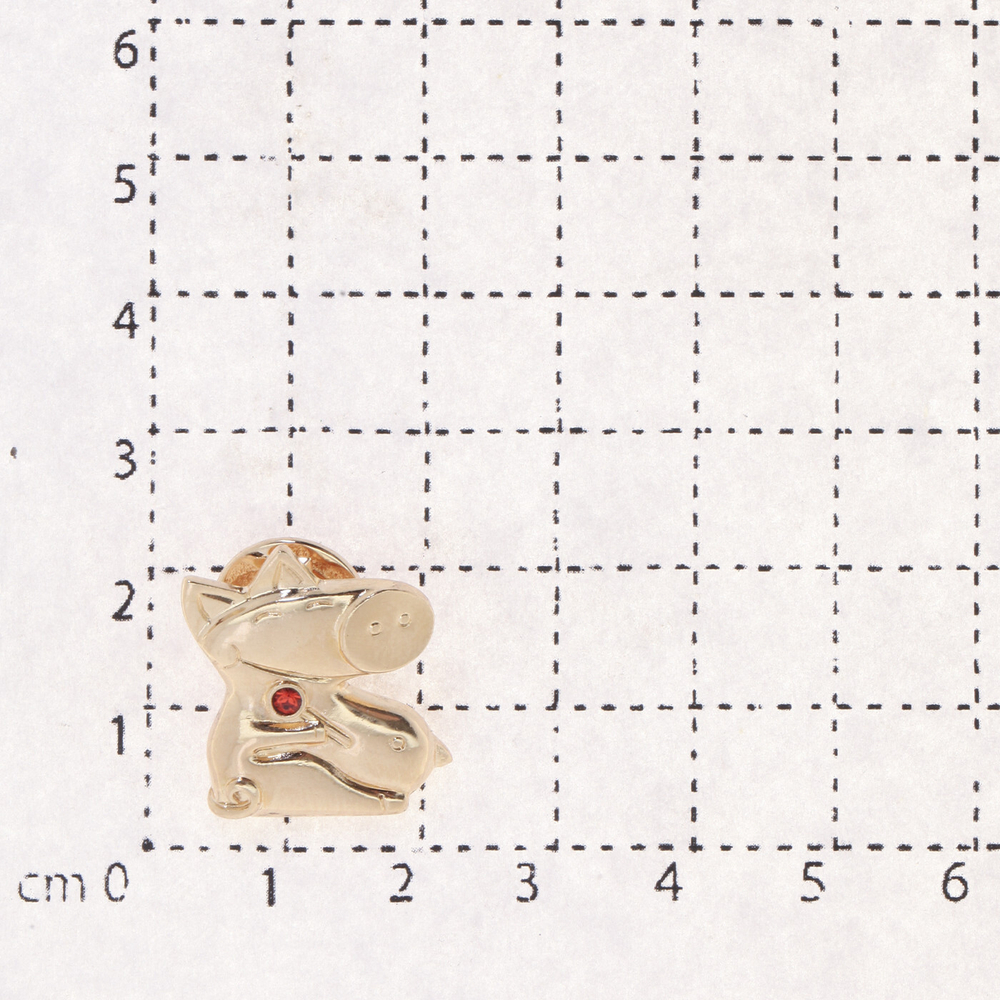 "Свинити" брошь в золотом покрытии из коллекции "Хрюши" от Jenavi с замком цанга