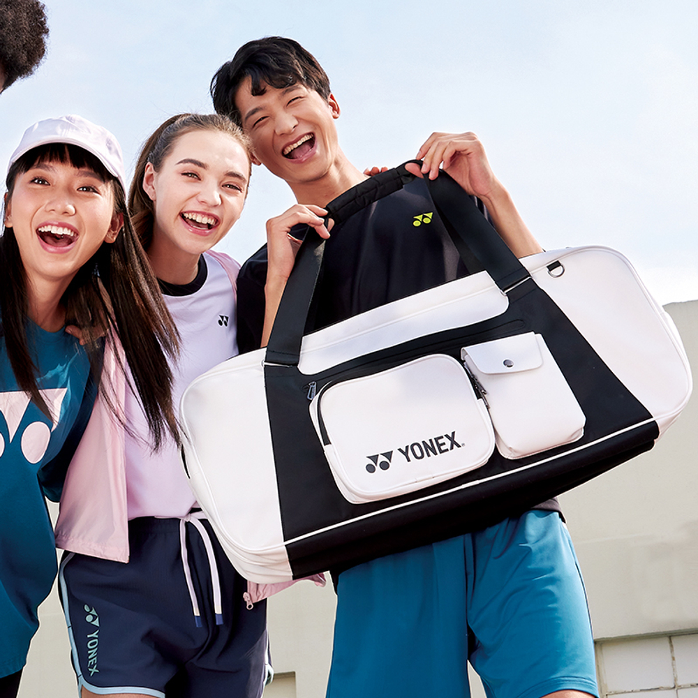 YONEX Fabric Gym Bag Unisex Black White