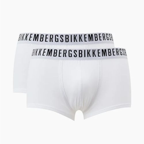 Мужские трусы хипсы белые набор 2 в 1 Bikkembergs CLASSIC BKK1UTR02BI