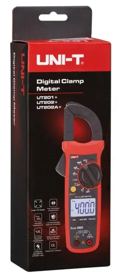 Мультиметр UT203+ UNI-T клещи постоянного и переменного тока 0,1 - 400А емкость подсветка NCV True RMS