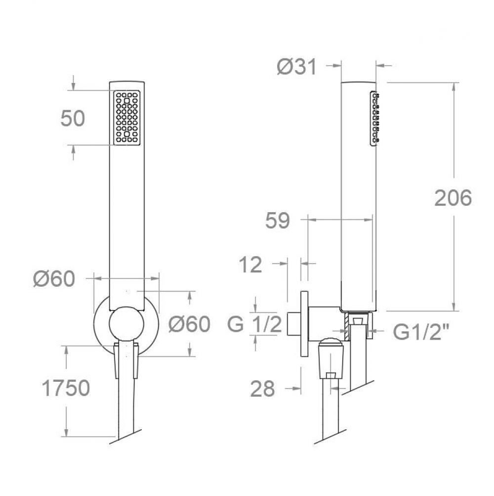 Душевой набор встраиваемый 3981P