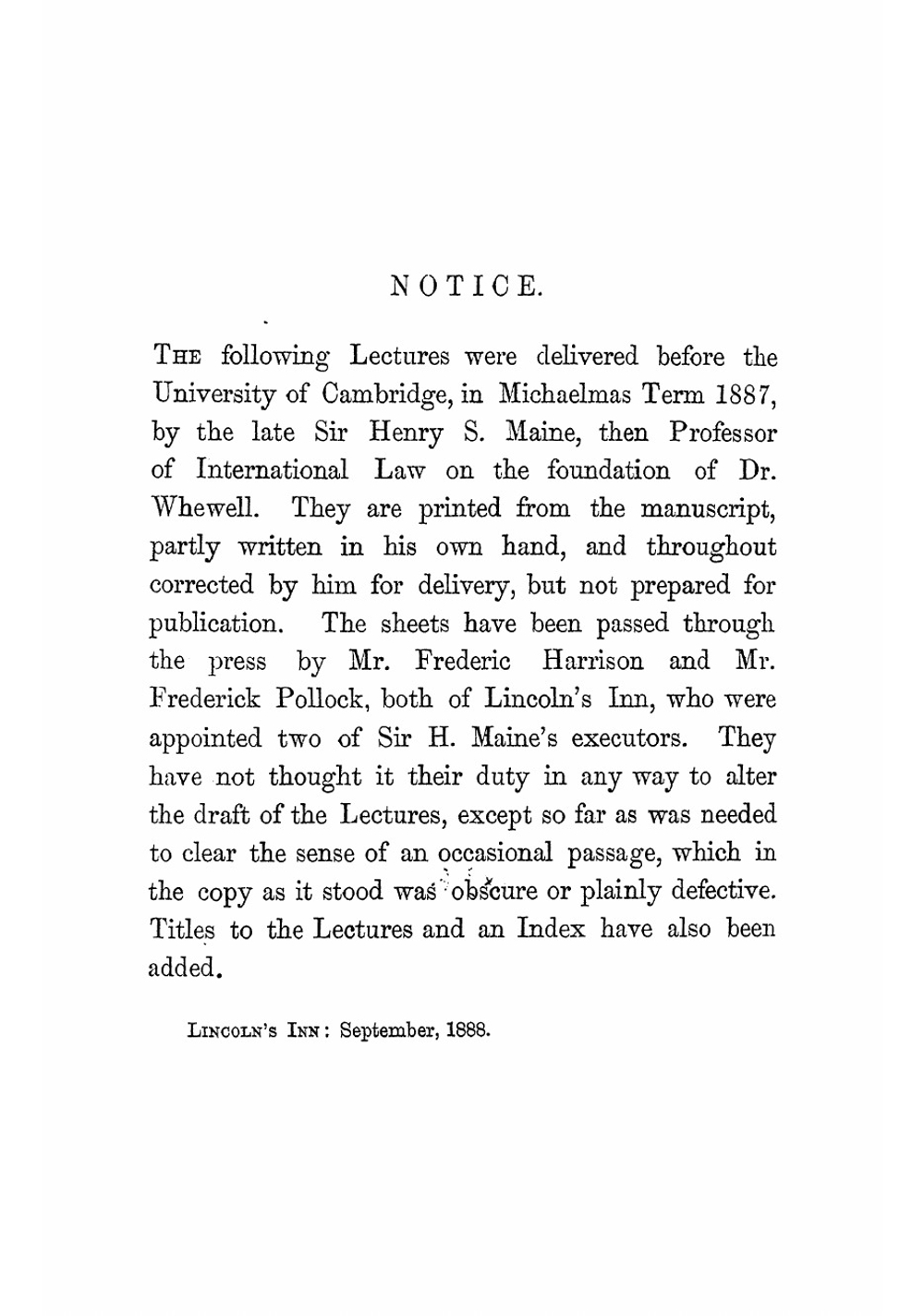 International law | Henry Sumner Maine