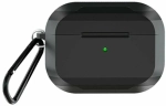 Чехол WiWU Defender Strong Metal для AirPods Pro противоударный с карабином (черный)