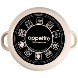 Кастрюля сталь, эмал, 3 л, крышка сталь, Appetite, Vostok, 1RD181М