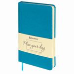 Ежедневник недатированный А5 138х213 мм BRAUBERG "Imperial" под кожу, 160 л., бирюзовый, 111857