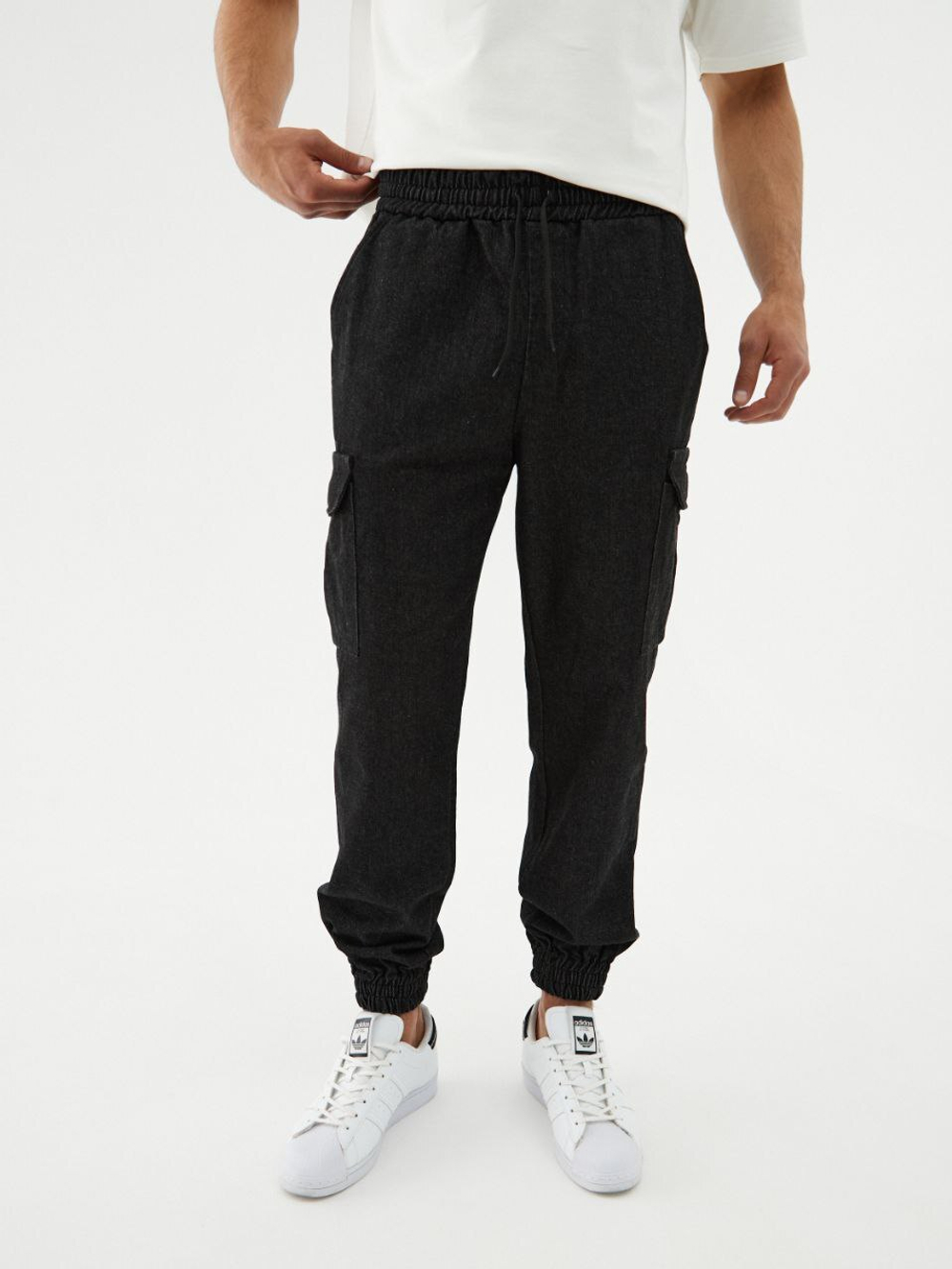 Джоггеры карго джинсовые. Асфальт