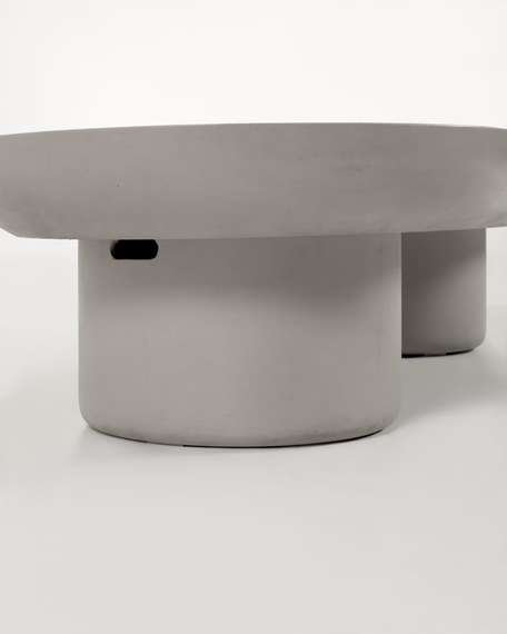 Журнальный столик-скамья с кашпо Taimi, серый бетон