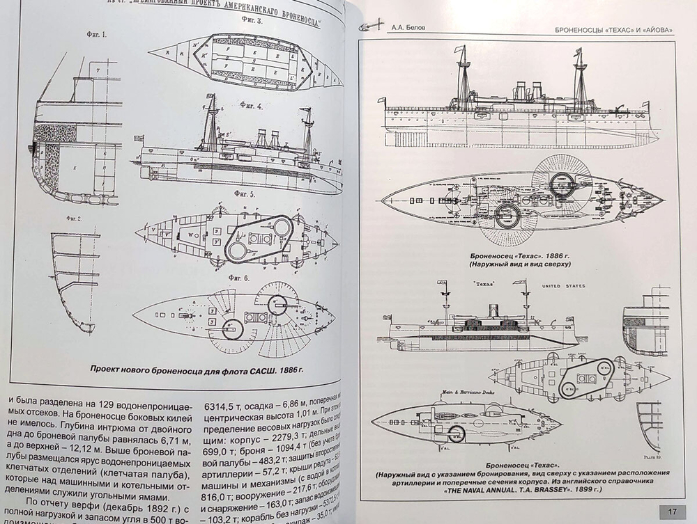 Броненосцы "Техас" и "Айова" (1888-1923)