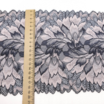 Кружево эластичное ПУДРА/СЕРЫЙ, 19см, Китай