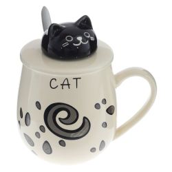 GAEM Кружка с крышкой и ложкой, 350 мл, L13 W9 H13 см, 4в.