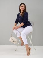 Блузка БЛ-015/синийгорошек-веточки