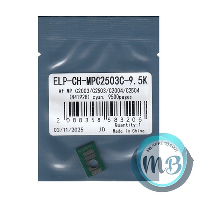 Чип для картриджа Ricoh MP C2003/C2503/C2004/C2504/С2011, IM C2000/C2500 (841928/842314) Cyan, 9.5K/10.5K (ELP)