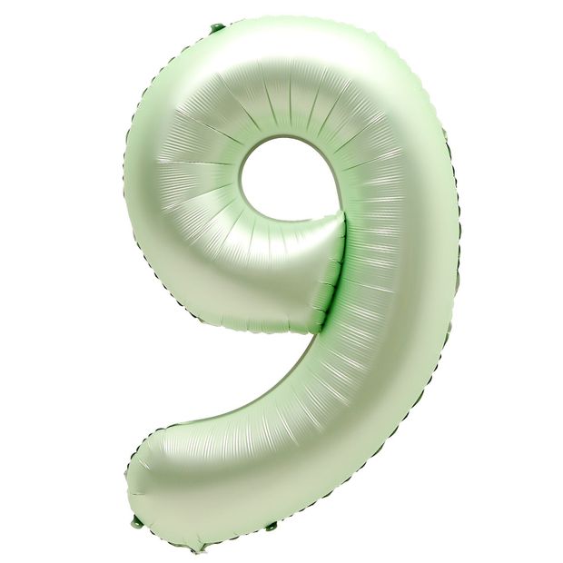 К Шар 40 «Цифра 9» салатовый металлик (БГ-60)