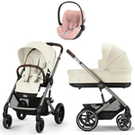 Коляска Cybex Balios S Lux TPE complete Cloud T Peach Pink Plus Base T 4 в 1 Seashell Beige с дождевиками