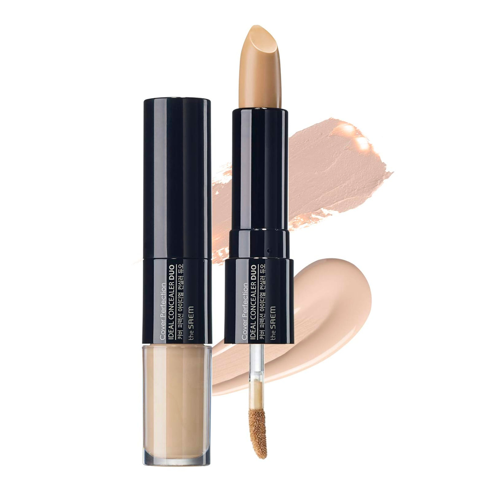The Saem, Cover Perfection, Ideal Concealer Duo, 01 прозрачный бежевый, 1 шт.