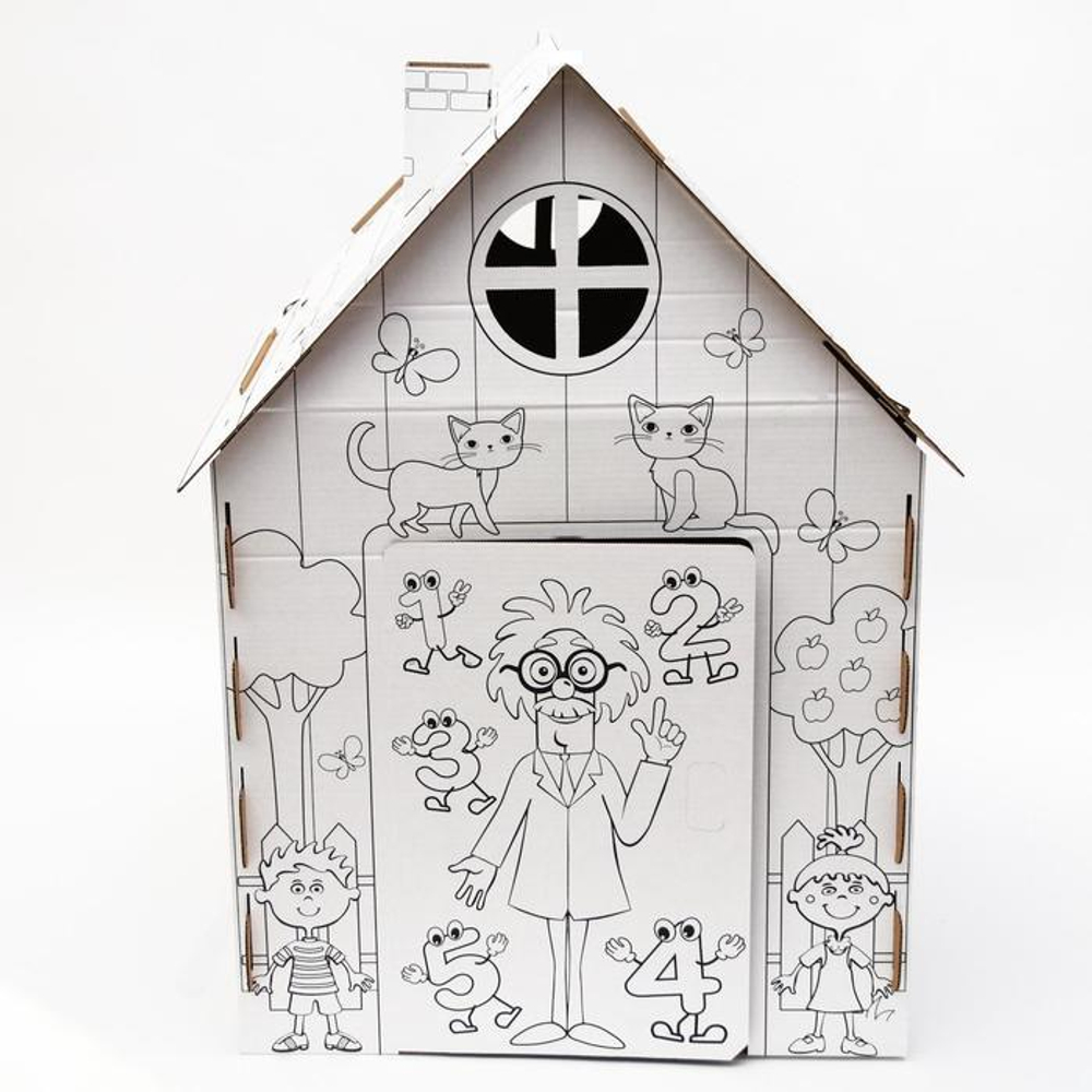 7087794 Дом-раскраска из картона "Синий трактор"