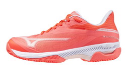 Женские Кроссовки теннисные Mizuno Wave Exceed Court CC - calypso coral/white/barely pink